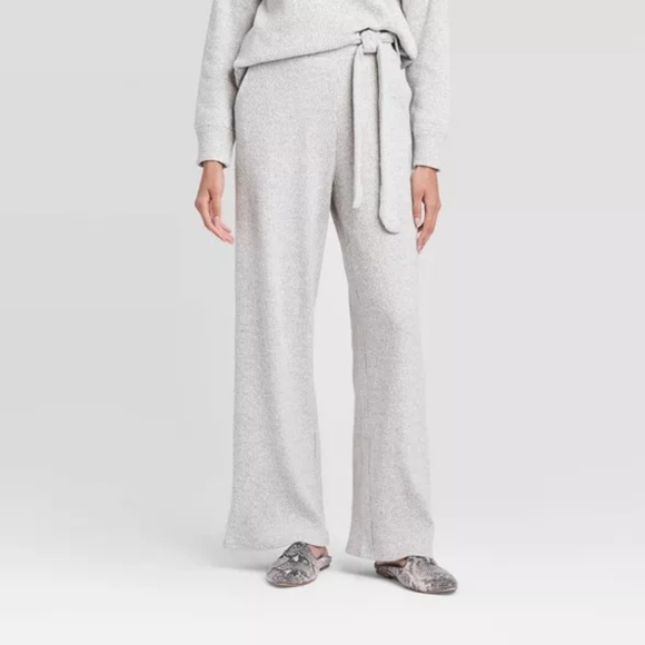 Who What Wear Wide Leg Top & Pants Lounge Set Gray - Picture 4 of 7